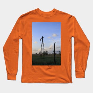 Kansas Broken Windmill on the Prairie Long Sleeve T-Shirt